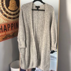 Knit Grey Long Cardigan